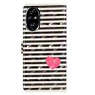 For Honor 200 Pro 3D Pattern Leather Phone Case(Striped Heart) - 3