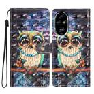 For Honor 200 Pro 3D Pattern Leather Phone Case(Big-eyed owl) - 1