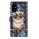 For Honor 200 Pro 3D Pattern Leather Phone Case(Big-eyed owl) - 3