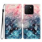 For Honor X5b 4G 3D Pattern Leather Phone Case(3D Pink Blue Marble) - 1