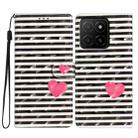 For Honor X5b 4G 3D Pattern Leather Phone Case(Striped Heart) - 1