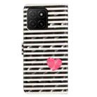 For Honor X5b 4G 3D Pattern Leather Phone Case(Striped Heart) - 3