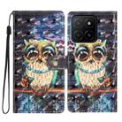 For Honor X5b 4G 3D Pattern Leather Phone Case(Big-eyed owl) - 1