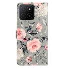 For Honor X5b 4G 3D Pattern Leather Phone Case(Gray Base Flower) - 3