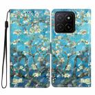 For Honor X5b 4G 3D Pattern Leather Phone Case(Blue Base Apricot Flower) - 1