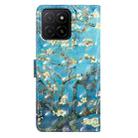 For Honor X5b 4G 3D Pattern Leather Phone Case(Blue Base Apricot Flower) - 3