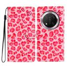 For Honor X9c 5G 3D Pattern Leather Phone Case(Pink Leopard Print) - 1