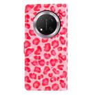 For Honor X9c 5G 3D Pattern Leather Phone Case(Pink Leopard Print) - 3