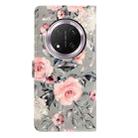 For Honor X9c 5G 3D Pattern Leather Phone Case(Gray Base Flower) - 3