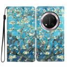 For Honor X9c 5G 3D Pattern Leather Phone Case(Blue Base Apricot Flower) - 1