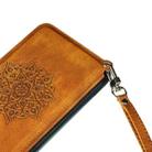 For iPhone 8 Plus & 7 Plus Mandala Embossed PU + TPU Case with Holder & Card Slots & Photo Frame & Hand Strap(Brown) - 5
