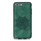 For iPhone 8 Plus & 7 Plus Mandala Embossed PU + TPU Case with Holder & Card Slots & Photo Frame & Hand Strap(Green) - 2