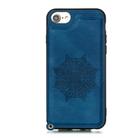 For iPhone 8 & 7 Mandala Embossed PU + TPU Case with Holder & Card Slots & Photo Frame & Hand Strap(Blue) - 2