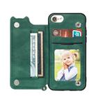 For iPhone 8 & 7 Mandala Embossed PU + TPU Case with Holder & Card Slots & Photo Frame & Hand Strap(Green) - 3