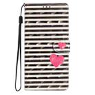 For Redmi A3 3D Pattern Leather Phone Case(Striped Heart) - 2
