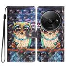 For Redmi A3 3D Pattern Leather Phone Case(Big-eyed owl) - 1