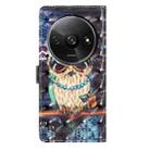 For Redmi A3 3D Pattern Leather Phone Case(Big-eyed owl) - 3