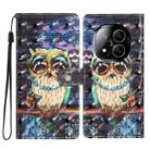 For Redmi Note 14 Pro+ 5G 3D Pattern Leather Phone Case(Big-eyed owl) - 1