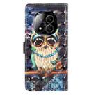 For Redmi Note 14 Pro+ 5G 3D Pattern Leather Phone Case(Big-eyed owl) - 3
