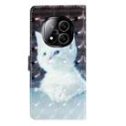For Redmi Note 14 Pro+ 5G 3D Pattern Leather Phone Case(White Cat) - 3