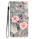 For Redmi Note 14 Pro+ 5G 3D Pattern Leather Phone Case(Gray Base Flower) - 2