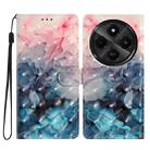 For Redmi A4 5G 3D Pattern Leather Phone Case(3D Pink Blue Marble) - 1