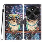 For Redmi A4 5G 3D Pattern Leather Phone Case(Big-eyed owl) - 1