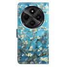 For Redmi A4 5G 3D Pattern Leather Phone Case(Blue Base Apricot Flower) - 3
