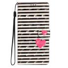 For Samsung Galaxy A16 5G 3D Pattern Leather Phone Case(Striped Heart) - 2