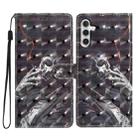 For Samsung Galaxy A16 5G 3D Pattern Leather Phone Case(Skull) - 1