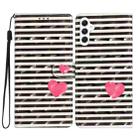 For Samsung Galaxy A36 5G 3D Pattern Leather Phone Case(Striped Heart) - 1
