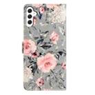 For Samsung Galaxy A56 5G 3D Pattern Leather Phone Case(Gray Base Flower) - 3