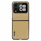 For Huawei nova Flip PC Hybrid Aluminum Alloy Brushed Shockproof Phone Case(Gold) - 1