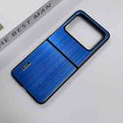 For Huawei nova Flip PC Hybrid Aluminum Alloy Brushed Shockproof Phone Case(Blue) - 2