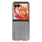 For Motorola Moto Razr 50 2024 PC Hybrid Aluminum Alloy Brushed Shockproof Phone Case(Silver) - 1