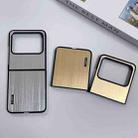 For Motorola Moto Razr 50 2024 PC Hybrid Aluminum Alloy Brushed Shockproof Phone Case(Gold) - 3