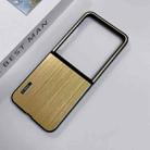 For Motorola Moto Razr 50 Ultra PC Hybrid Aluminum Alloy Brushed Shockproof Phone Case(Gold) - 2