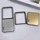 For Motorola Moto Razr 50 Ultra PC Hybrid Aluminum Alloy Brushed Shockproof Phone Case(Gold) - 3