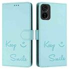 For Tecno Pop 6c / itel A18 Smile Embossing RFID Leather Phone Case(Mint Green) - 3