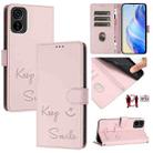 For Tecno Pop 6c / itel A18 Smile Embossing RFID Leather Phone Case(Pink) - 1