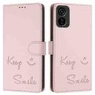 For Tecno Pop 6c / itel A18 Smile Embossing RFID Leather Phone Case(Pink) - 3