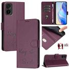 For Tecno Pop 6c / itel A18 Smile Embossing RFID Leather Phone Case(Violet) - 1