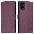 For Tecno Pop 6c / itel A18 Smile Embossing RFID Leather Phone Case(Violet) - 3