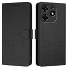 For Tecno Spark 10 Pro Magic Magenta Smile Embossing RFID Leather Phone Case(Black) - 3