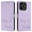 For Tecno Spark 10 Pro Magic Magenta Smile Embossing RFID Leather Phone Case(Light Purple) - 3