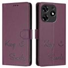 For Tecno Spark 10 Pro Magic Magenta Smile Embossing RFID Leather Phone Case(Violet) - 3