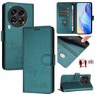 For Tecno Camon 30 Premier 5G Smile Embossing RFID Leather Phone Case(Peacock Green) - 1