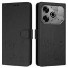 For Tecno Pova 6 Neo Smile Embossing RFID Leather Phone Case(Black) - 3