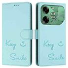 For Tecno Pova 6 4G Smile Embossing RFID Leather Phone Case(Mint Green) - 3