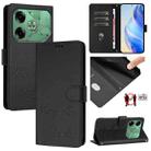 For Tecno Pova 6 4G Smile Embossing RFID Leather Phone Case(Black) - 1